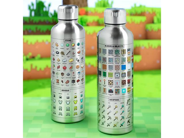 Paladone Minecraft Metal Water Bottle Officially Licensed Gaming Merchandise