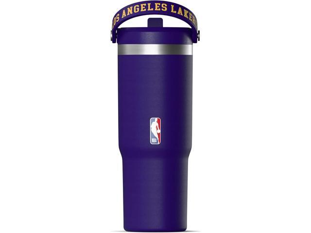 Hydrapeak x NBA Officially Licensed Los Angeles Lakers 32 oz Nomad Tumbler with Handle and Straw Lid, Leakproof Stainless Steel Water Bottle