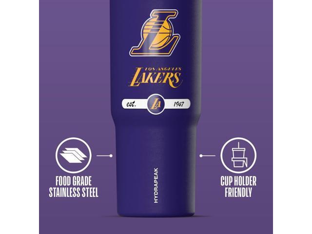 Hydrapeak x NBA Officially Licensed Los Angeles Lakers 32 oz Nomad Tumbler with Handle and Straw Lid, Leakproof Stainless Steel Water Bottle