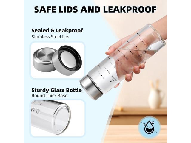 Glass Juice Bottles 4 Pack 20 oz - Wide Mouth Glass Water Bottles with Lids - Borosilicate,Stainless Steel Lids for Juicing, Smoothies, Infused...