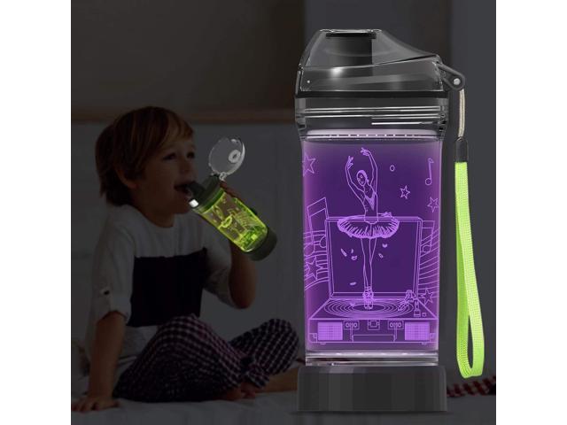 YuanDian Light Up Kids Water Bottle with 3D LED Light- 14 OZ Tritan BPA Free - 7 Color Light Cool Drinking Cups Gift for School Kids Girl Child...