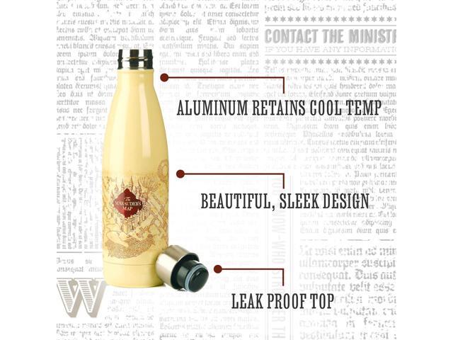 Paladone Harry Potter Marauders Map Water Bottle - Officially Licensed Leakproof Metal Bottle for Hot and Cold Beverages, 500ml (17 oz), Gift for...
