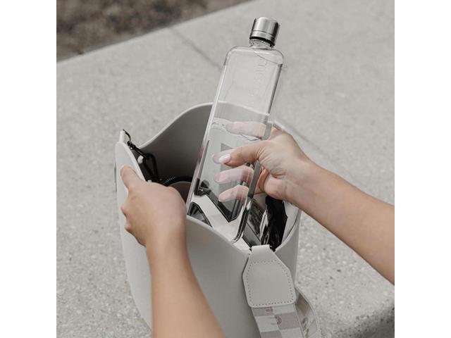 memobottle Slim - 15oz (450ml) - Sleek, Slim & Flat Water Bottle for Bags, Laptops & Books BPA Free Tritan Modern, Minimalist Ideal for Gym &...