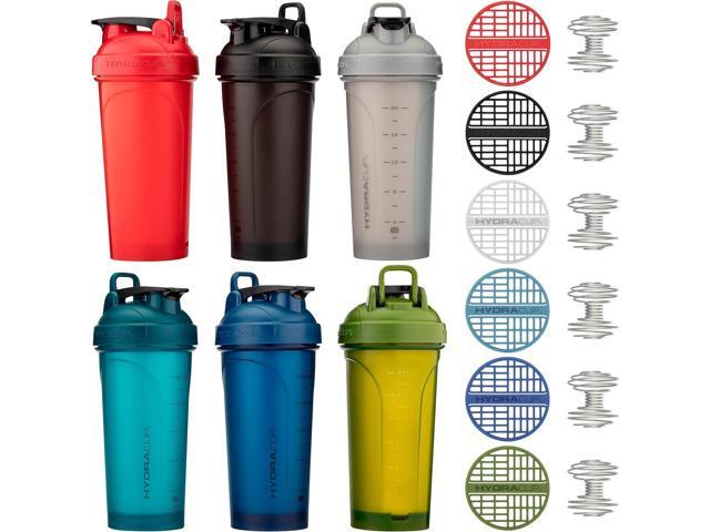 Hydra Cup ProFlow Shaker Bottles 6-Pack (28oz) Protein Shaker Cups with Whisk Ball, Leak-Proof Lid, Hidden Carry Handle BPA-Free Gym Mixer for...