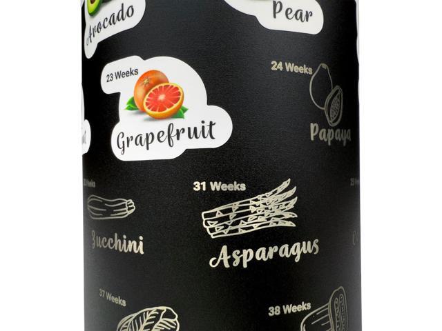 Pregnancy Water Bottle Tracker - 32 ounce Stainless Steel - Includes Weekly Pregnancy Tracker Stickers (Pale Mint)