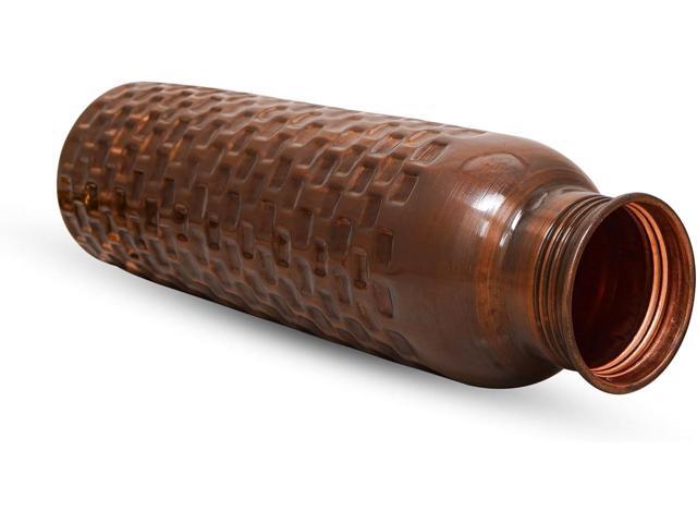 Craft Trade Diamond Copper Bottle with Lid and Carry Bag for Drinking Water BPA Free Leak Proof Boosts Immunity, Supports Digestive, Ayurveda...