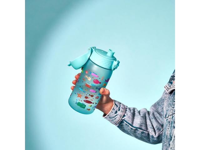 ION8 Small Water Bottle, 350 ml/12 oz, Leak Proof, Easy to Open, Secure Lock, Dishwasher Safe, BPA Free, Carry Handle, Hygienic Flip Cover, Easy...