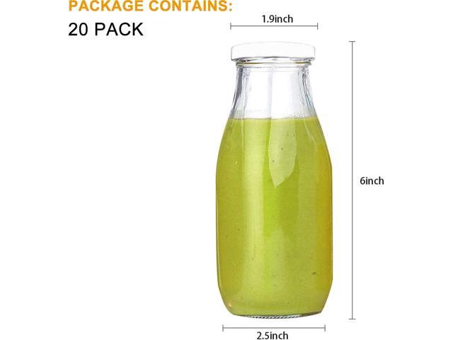 QAPPDA 12 oz Glass Bottles, Glass Milk Bottles with Lids, Vintage Breakfast Shake Container, Vintage Drinking Bottle with Chalkboard Labels and Pen...
