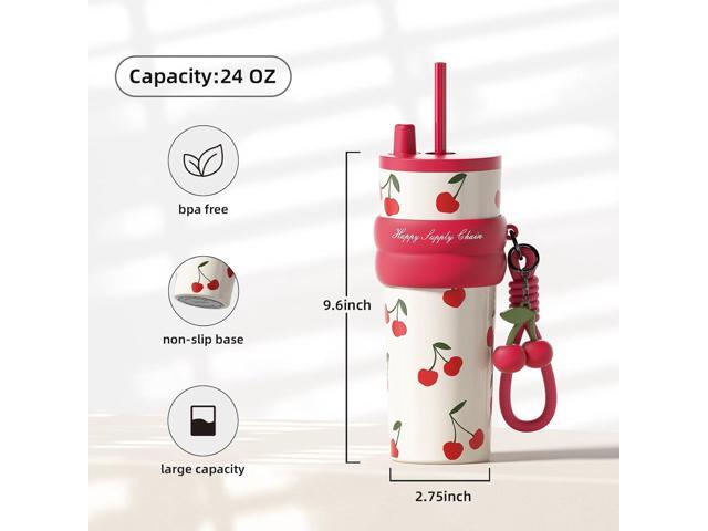 24 OZ Stainless Steel Tumbler with Lid and Straw, Sidagar Insulated Water Bottle Leak Proof for Hot and Cold, Portable Iced Travel Coffee Mug,...