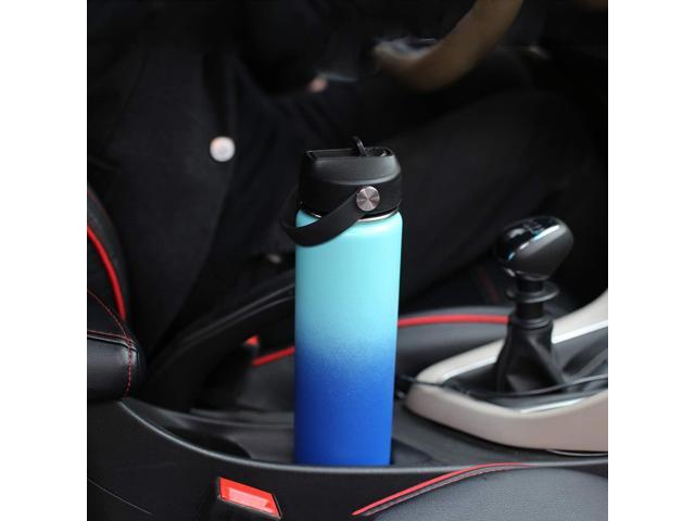 SENDESTAR Insulated Water Bottle 24 oz, Double Wall Vacuum Leak Proof Stainless Steel Sports Water BottleWide Mouth with New Flex Straw Lid & Spout...