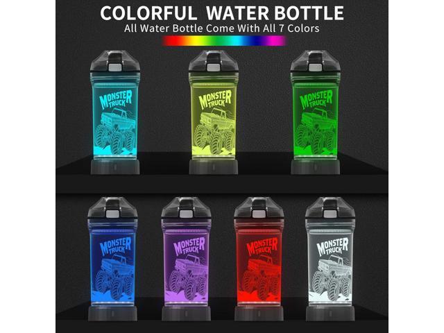 Lightzz Kids Water Bottle with 3D Glowing Monster Truck LED Light - 14 OZ Tritan BPA Free - Creative Ideal Travel Cup Car Race Gift for School Kid...