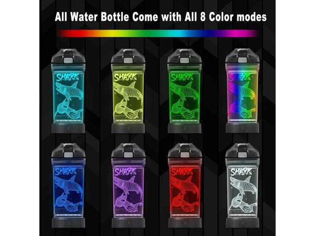 YuanDian Shark Gifts, Light Up Kids Water Bottle with 3D Ocean Animal Shark Design- 14 OZ Tritan BPA Free - Cool Drinking Cups Gift for School Kids...