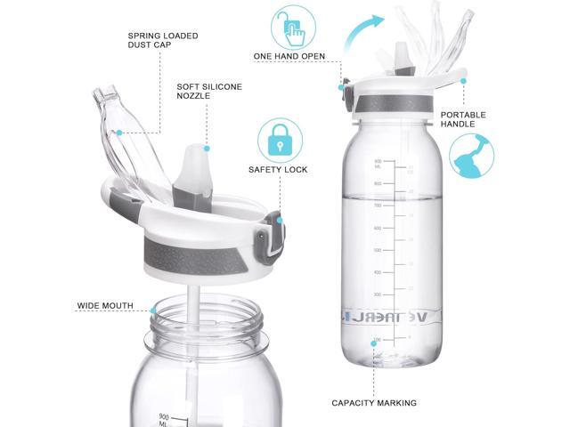 VENNERLI Water Bottle BPA-Free 32oz Water Bottles with Straw Lid Leakproof Tritan Water Jugs Dishwasher Safe Drinking for Home Fitness Outdoor...