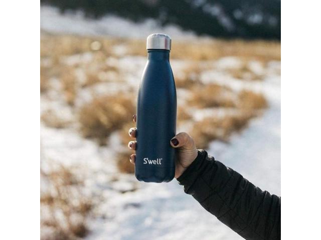 S'well Stainless Steel Water Bottle, 17oz, Blue Suede, Triple-Layered Vacuum Insulated Containers Keeps Drinks Cold for 36 Hours and Hot for 18,...