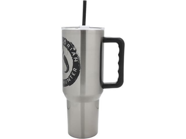 Bioworld Star Wars Mandalorian Mythosaur Skull Bounty Hunter Logo 40 Oz Silver Stainless Steel Tumbler