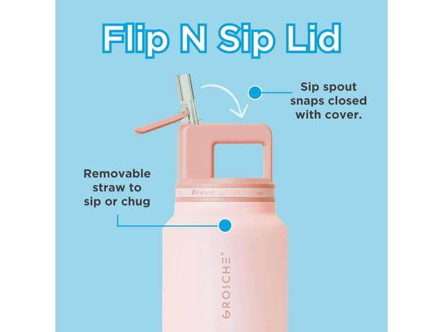 GROSCHE Alpine Flip n' Sip 40 oz Insulated Water Bottle - Stainless Steel, Leakproof Flask with Straw - Perfect for Gym, Travel & Outdoor Use -...