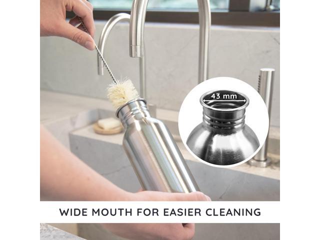 Bambaw Stainless Steel Water Bottles 32 oz, Non-insulated Single Wall Metal Water Bottle Stainless Steel, Reusable & Eco Friendly, Dishwasher Safe ...