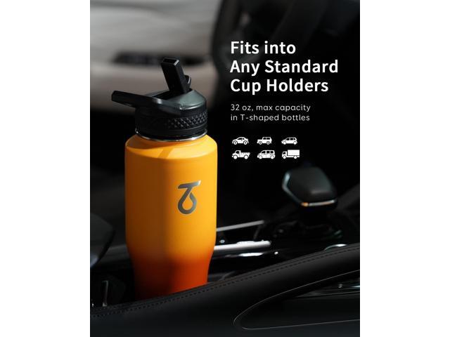 Trebo 32oz Insulated Water Bottle that Fits in Cup Holder, Stainless Steel Bottles Tumbler Double Wall Metal with Straw Spout Lids,Travel Flask...