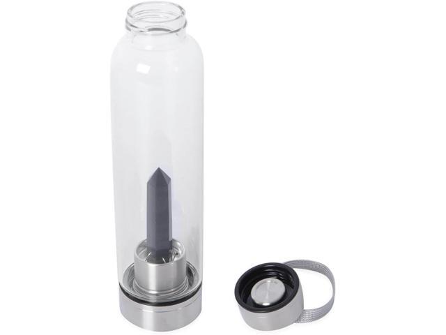 Shop LC Crystal Water Bottle Glass Clear Quartz with Spiritual Energy Stainless Steel Perfect for Yoga Meditation Healing Stones Birthday Gifts