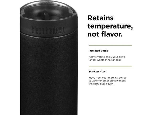 Klean Kanteen TKWide Insulated Coffee Tumbler with Cafe Cap - Stainless Steel & Thermal Tumbler - Black, 20 oz
