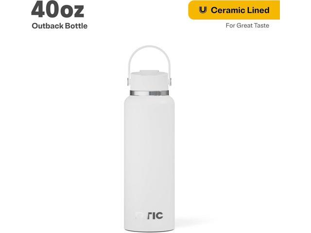 RTIC 40oz Outback Bottle, Ceramic Lined, Insulated, Stainless Steel, Metal, Double Wall Vacuum-Insulation, Leak-Proof Lid, BPA-Free Water Flask...