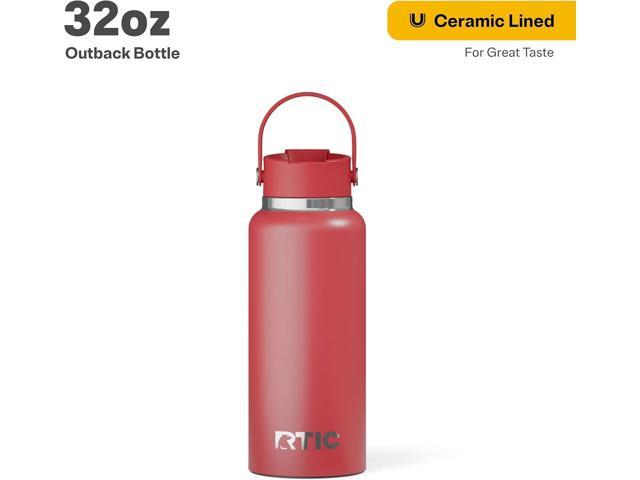 RTIC 32oz Outback Bottle, Ceramic Lined, Insulated, Stainless Steel, Metal, Double Wall Vacuum-Insulation, Leak-Proof Lid, BPA-Free Water Flask...