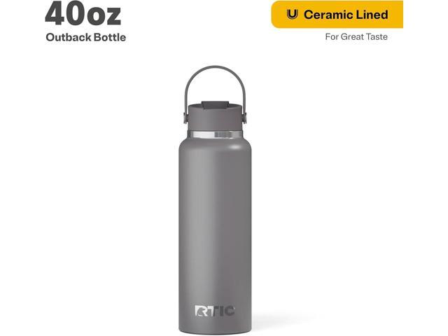 RTIC 40oz Outback Bottle, Ceramic Lined, Insulated, Stainless Steel, Metal, Double Wall Vacuum-Insulation, Leak-Proof Lid, BPA-Free Water Flask...