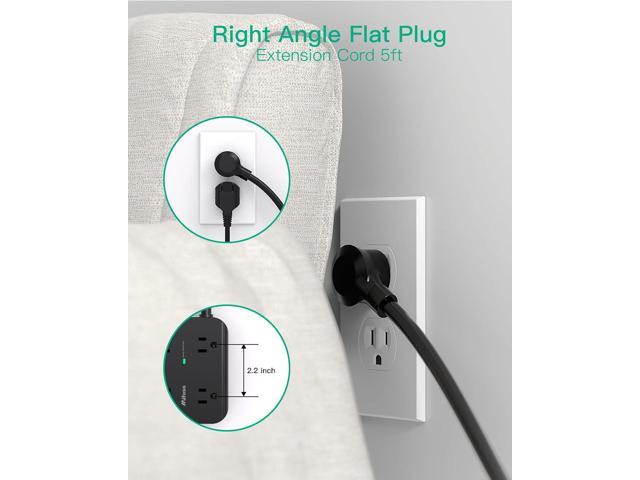 Power Strip Surge Protector - Flat Plug, Wall Mount, 8 Wide Outlets with 4 USB Ports (2 USB C), 5FT Heavy Duty Extension Cord with Multiple...