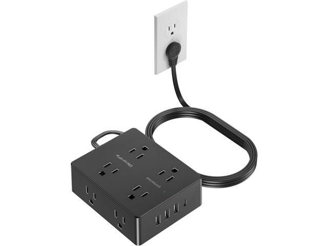 Surge Protector Power Strip, Olcorife 15ft Long Extension Cord with 8 Outlets 4 USB Ports(1 USB C), Flat Wall Plug Outlet Extender, College Dorm...