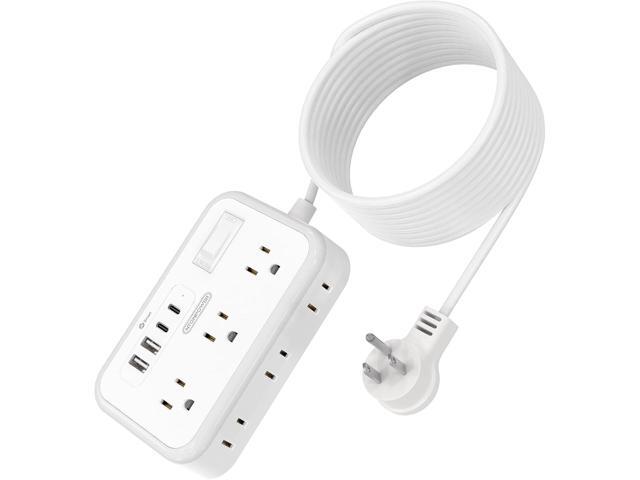 Extension Cord 15 ft, Surge Protector Power Strip with 6 Outlets 4 USB Charger(2 USB C Port), Flat Plug Outlet Extender Long Cord, Protection for...