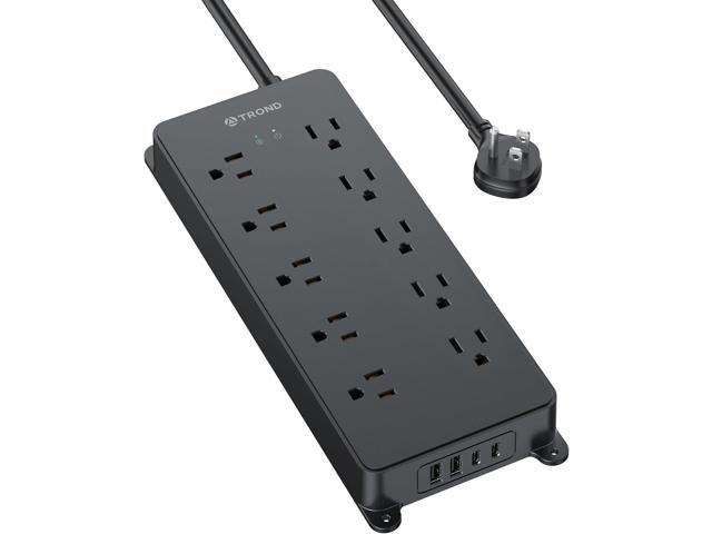 TROND Power Strip Surge Protector, 4000J, ETL Listed, 10 Widely Spaced Outlets with 2 USB A and 2 USB C, Flat Plug 5ft Extension Cord, Wall...