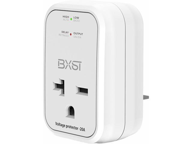 BXST 220V Surge Protector Electronic Voltage Protector for Home Appliance Surge Protector for Refrigerators One Outlet Plug 20A,4400W, White