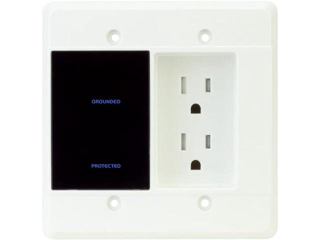 Element-Hz Power Series in-Wall Surge Protector w/Recessed Dual Outlet, 1080 Joules