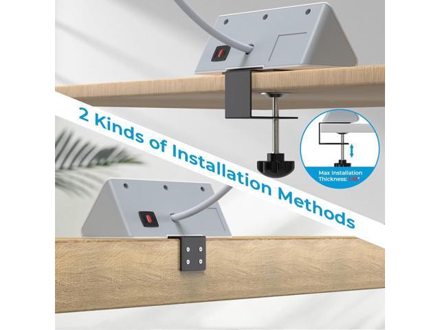 Nightstand Power Strip with USB C, Haiaoyyds Desk Edge Mount Power Hub with 3 Outlets, 4 Fast Charging USB Ports, and 6.56FT Flat Plug Extension...
