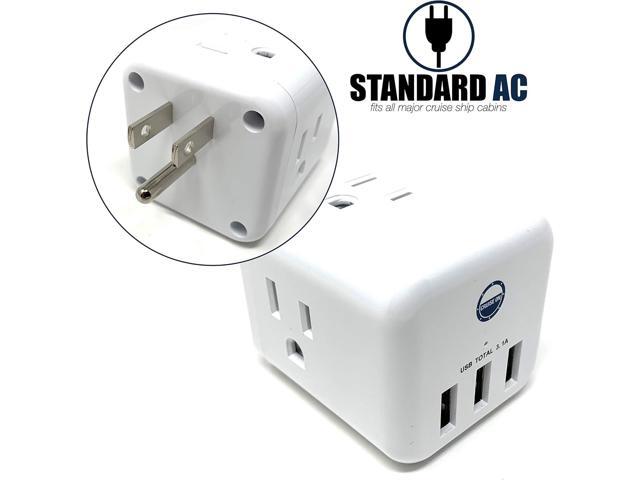 Cruise Approved Power Strip Non Surge Protector for Cruise Ship Multi Plug, 6 Outlets, 3 USB & 3 AC Outlet for Carnival, Celebrity, Princess,...