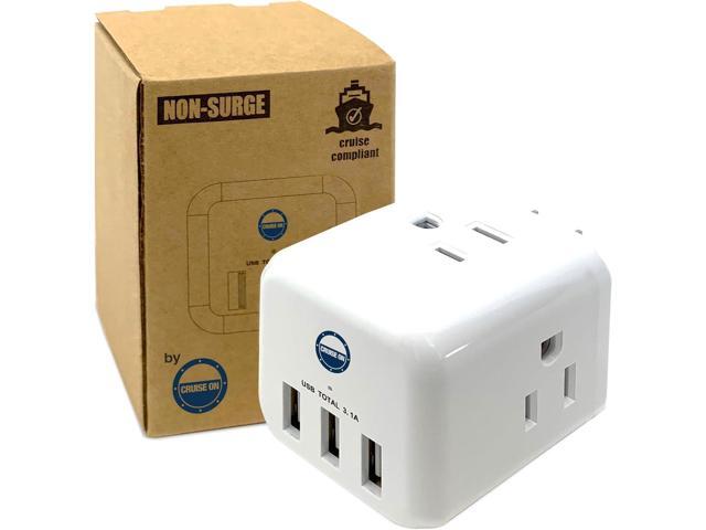 Cruise Approved Power Strip Non Surge Protector for Cruise Ship Multi Plug, 6 Outlets, 3 USB & 3 AC Outlet for Carnival, Celebrity, Princess,...