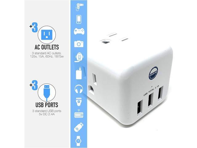 Cruise Approved Power Strip Non Surge Protector for Cruise Ship Multi Plug, 6 Outlets, 3 USB & 3 AC Outlet for Carnival, Celebrity, Princess,...