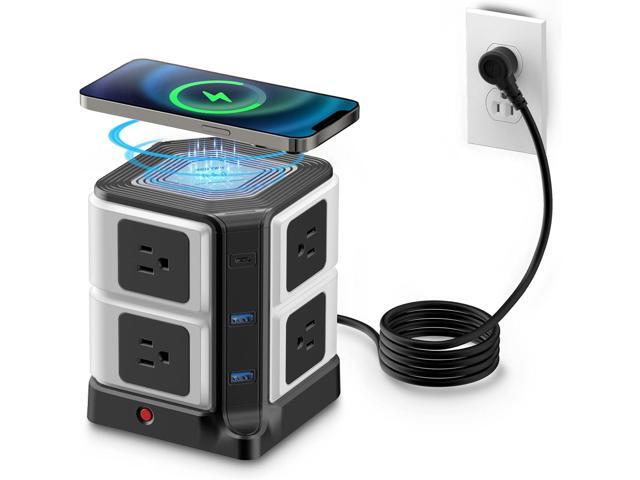 PD 20W USB C Power Strip with Wireless Charger BESTEK 8-Outlet Surge Protector and 30W 3-Port USB Charging Dock Station,4000 Joules,ETL Listed,Dorm...