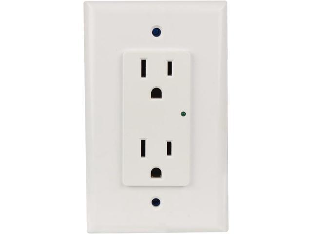 Element-Hz Power Series In-Wall Single Gang Surge Protector w/Retrofit Backbox, 1800 Joules, White