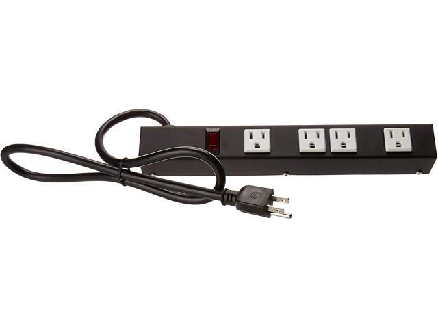 OT1043 Heavy Duty Metal Power Strip Surge Protector with Mounting Parts 4 outlets 3 Feet Power Cord