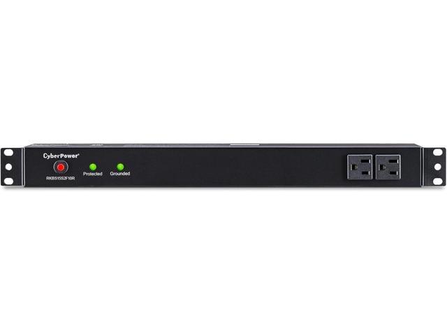 CyberPower RKBS15S2F10R Rackbar Surge Protector, 120V/15A, 12 Outlets, 15 Foot Power Cord, 1U Rackmount, UL Listed