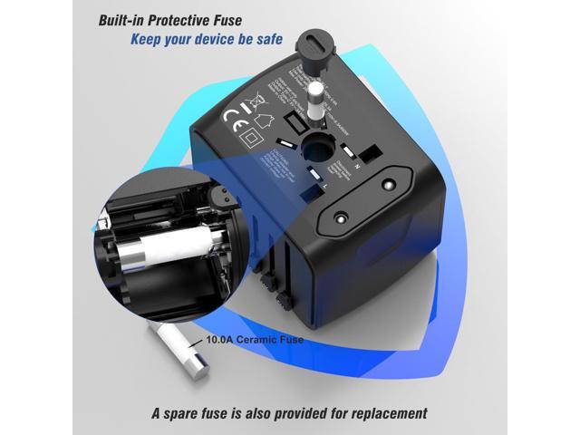 Universal International Travel Power Adapter W/High Speed 2.4A USB, 3.0A Type-C Wall Charger, European Adapter, Worldwide AC Outlet Plugs Adapters...