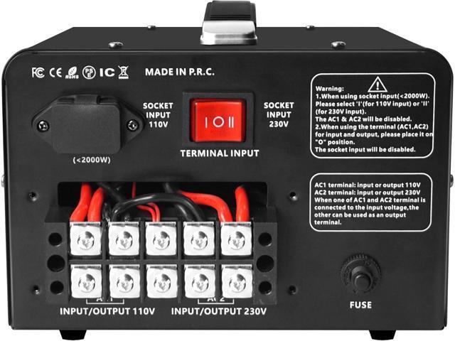 5000 Watt Voltage Converter Transformer - Heavy Duty Step Up/Down Convert from 110-120 Volt to 220-240 Volt and from 220-240 Volt to 110-120 Volt