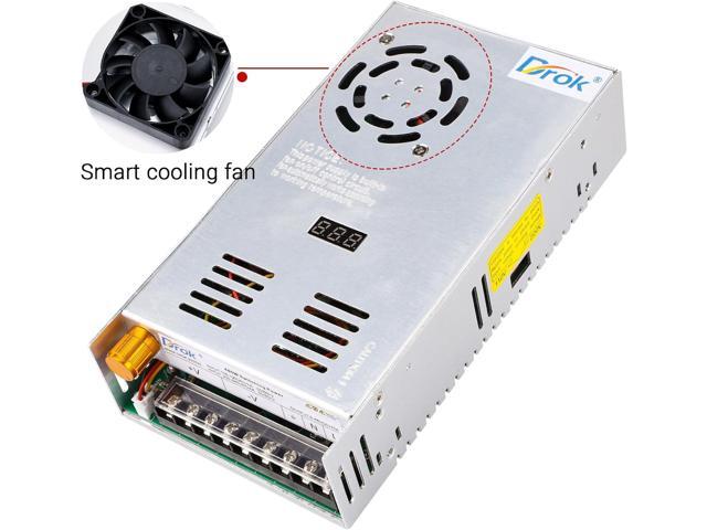 DROK 48V Power Supply, AC 110V/220V to DC 0-48V 10A 480W Buck Converter, Adjustable Variable LED Adapter Regulated 5V 12V 24V 30V 36V 48V Volt...