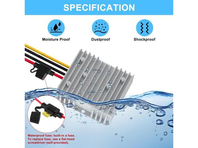 SUPERNIGHT 48V 36V to 12V Voltage Converter 240W 20A Regulator Step Down to 12V DC- DC Convert Reducer with Fuse Waterproof Power Supply...