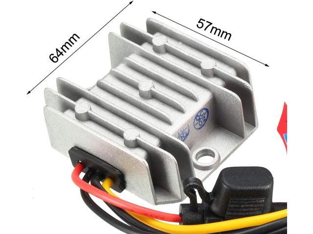 uxcell Power Voltage Converter DC 12V/24V to DC 6V 10A 60W Waterproof Voltage Convert Transformer