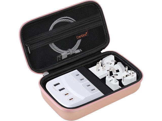 Canboc Travel Carrying Case for Ceptics Universal Travel Adapter Kit, World Travel Adapter Kit Storage Organizer, Zipper Mesh Bag fit USB Cable,.