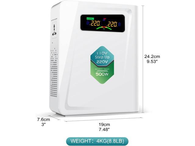 Voltage Converter 110 to 220 Step Up Transformer 500W, No Noise, Ten Protection Functions, CE & CQC Certified Using 220V Asia Euro Appliance in US