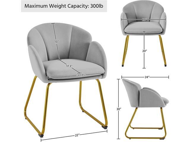 Yaheetech Flower Shape Velvet Vanity Chair, Modern Side Chair Armchair with Golden Metal Legs for Living Room/Dressing Room/Bedroom/Home...