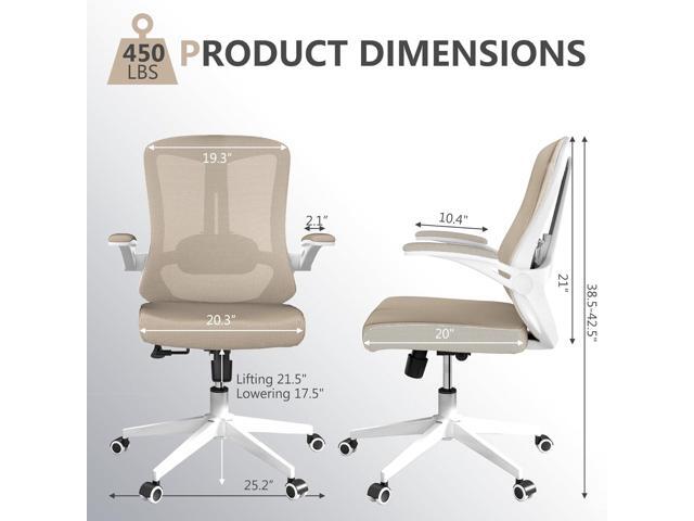 Office Chair, Ergonomic High Back Comfy Desk Chairs and Flip-up Armrest Lumbar, Swivel Tilt Function Backrest Computer Chair,PU Rolling Wheels...